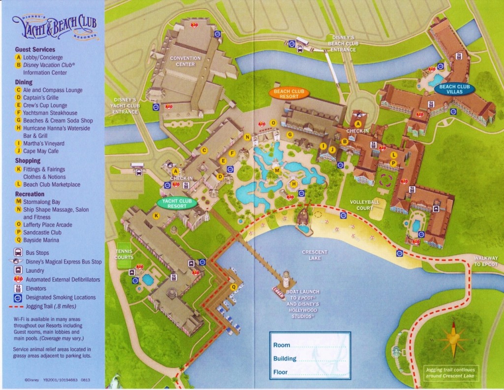 Map Disney's Yacht and Beach Club Resorts