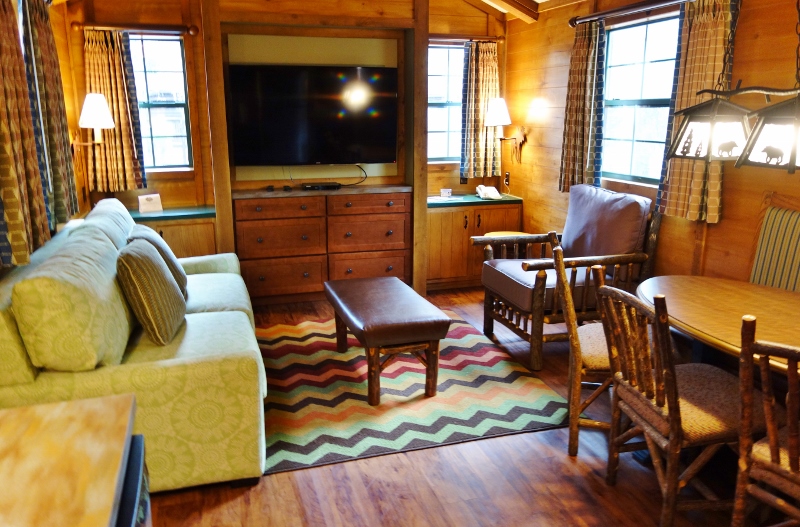 Refurbed Living Room at the Cabins at Fort Wilderness from yourfirstvisit.net