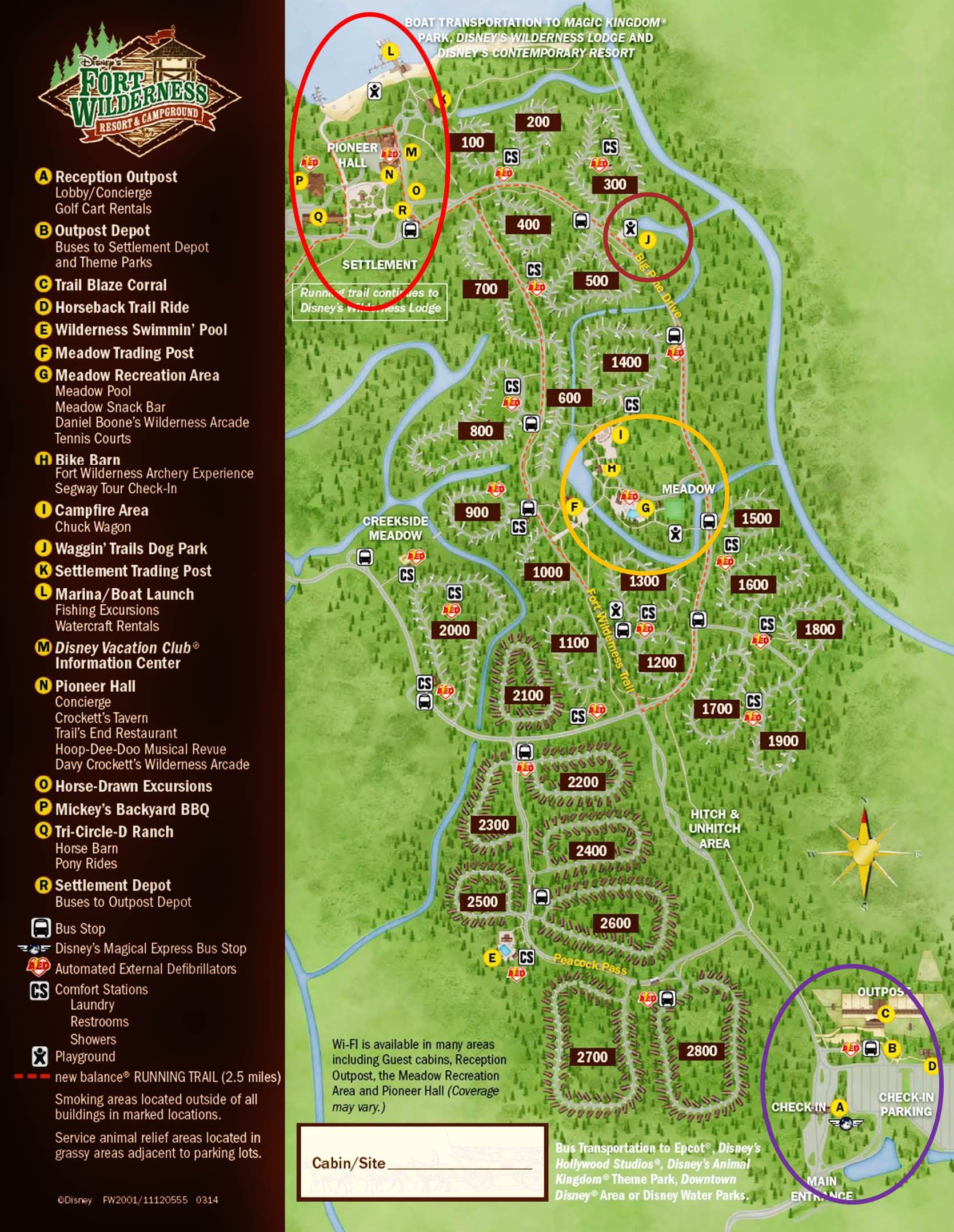 Annotated Map Disney's Fort Wilderness Resort from yourfirstvisit.net