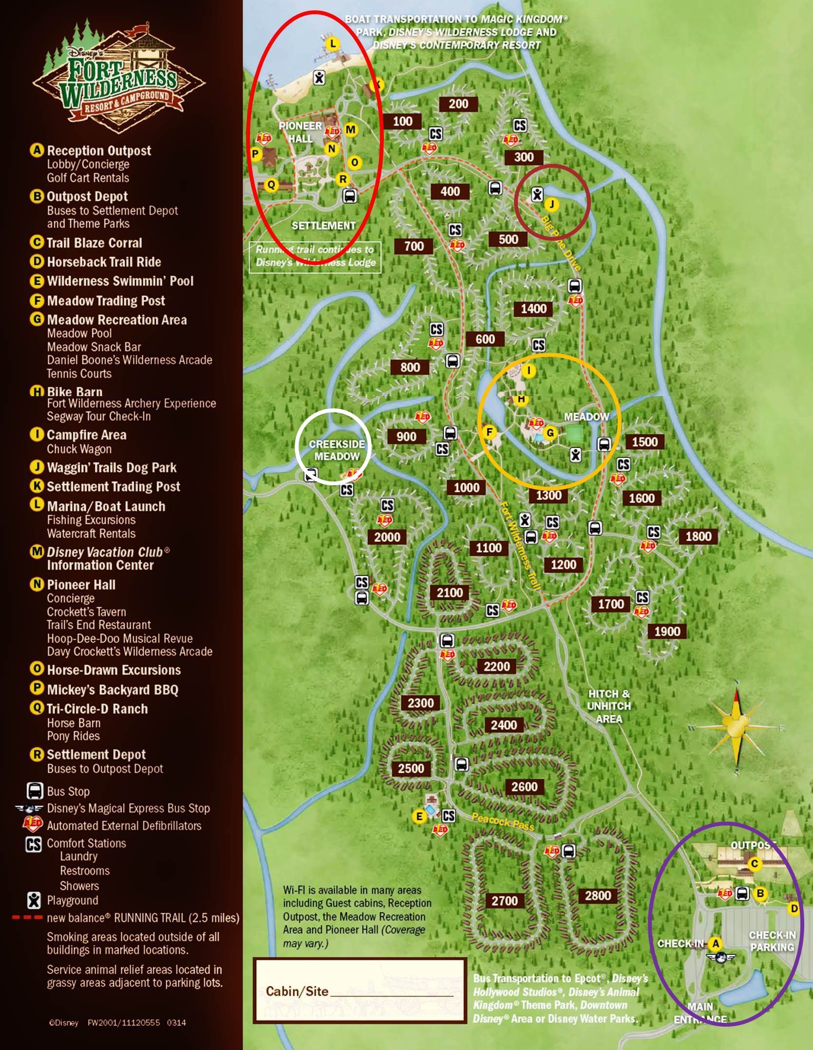 Annotated Map Disney's Fort Wilderness Resort from yourfirstvisit.net