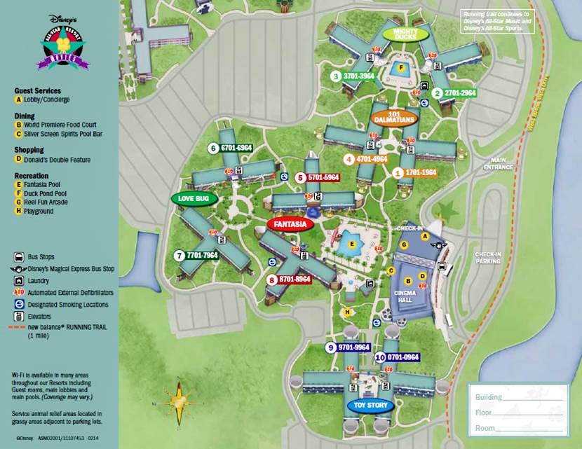 Map Disney's All-Star Movies Resort