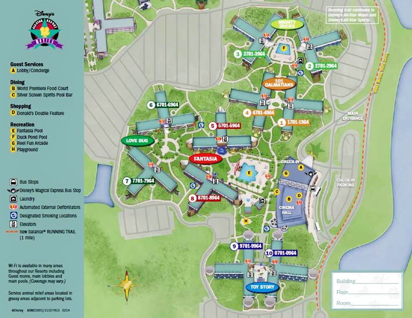 Map Disneys All Star Movies Resort