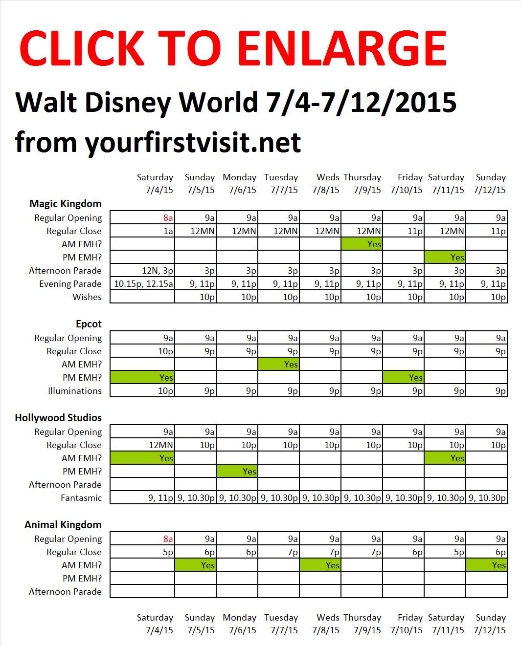Disney World 7-4 to 7-12-2015 from yourfirstvisit.net