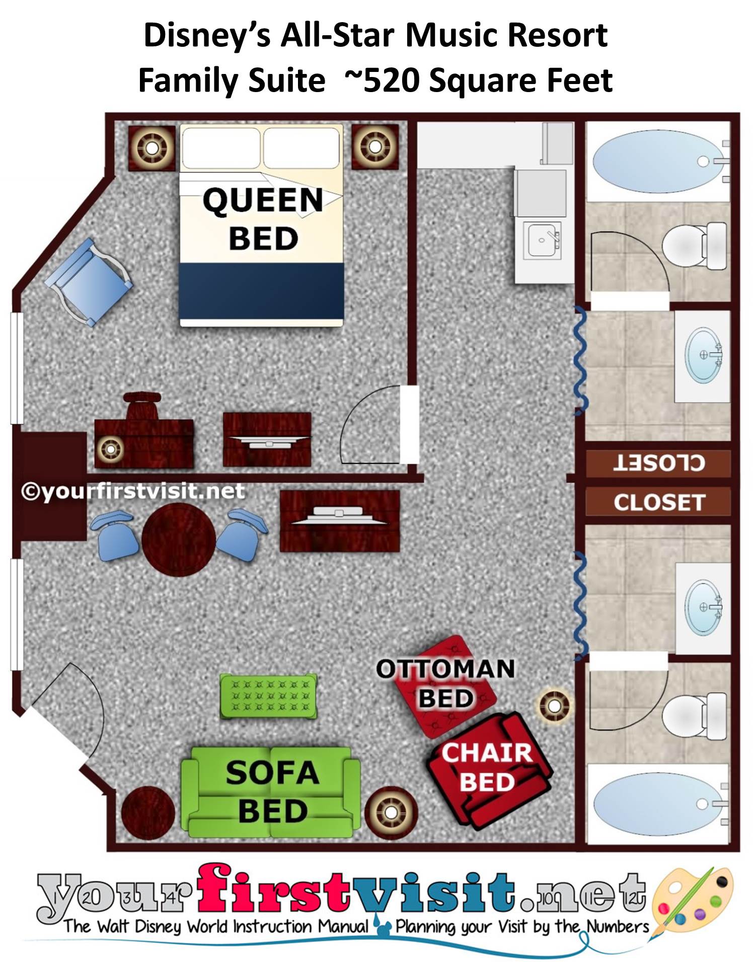 Floor Plan All-Star Music Family Suite from yourfirstvisit.net