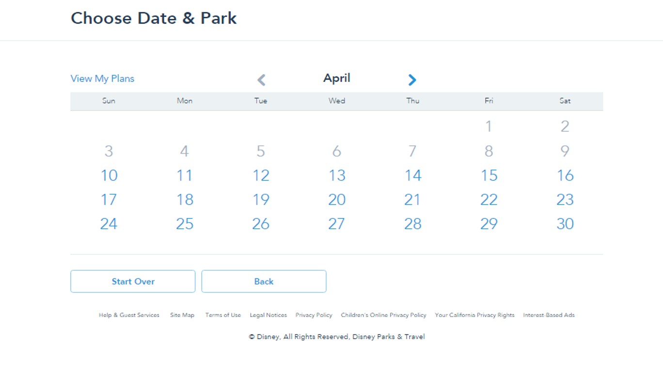 Dates for FastPass+ from yourfirstvisit.net