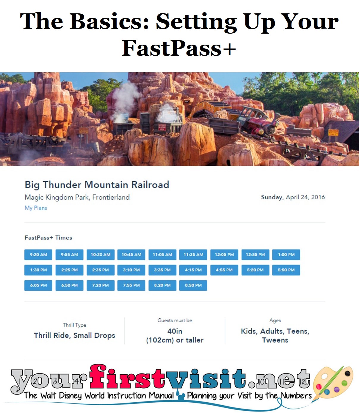 The Basics - Setting Up Your FastPass+ from yourfirstvisit.net