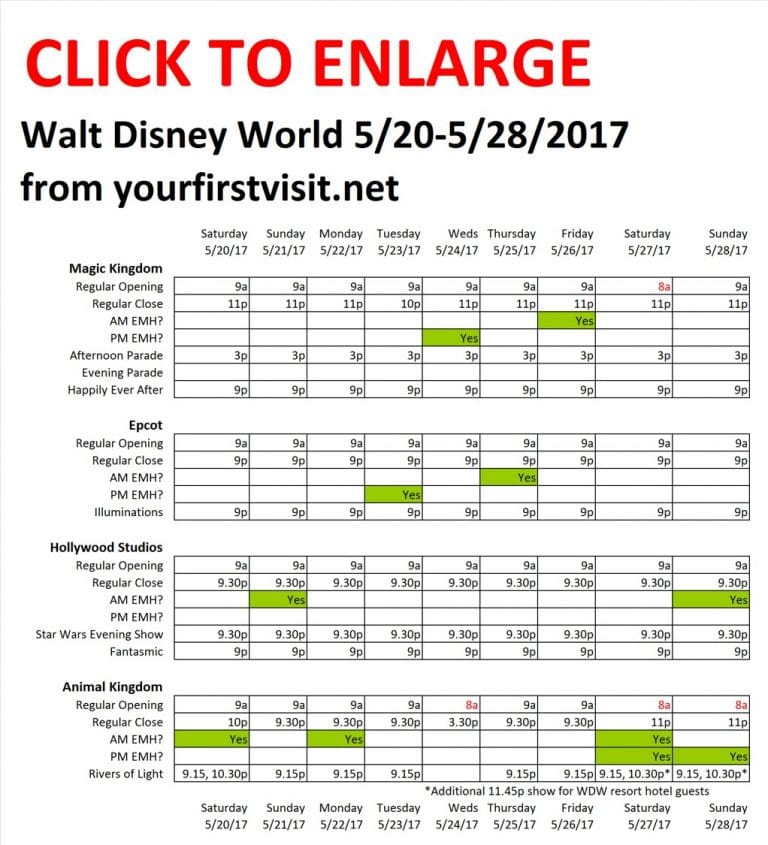 Next Week (May 20 through May 28, 2017) at Walt Disney World