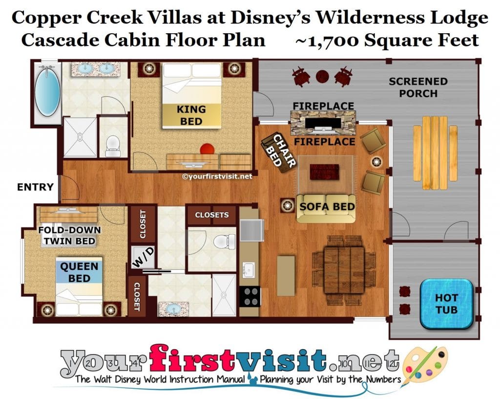 Cascade Cabin Floor Plan Copper Creek Villas at Disneys Wilderness Lodge from yourfirstvisit