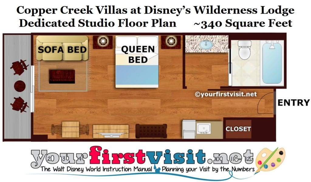 Copper Creek Villas Room Map Photo Tour Of A Studio At Disney S Copper Creek Villas Yourfirstvisit Net