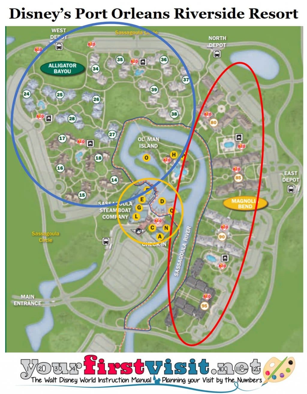 Map Disneys Port Orleans Riverside Resort 