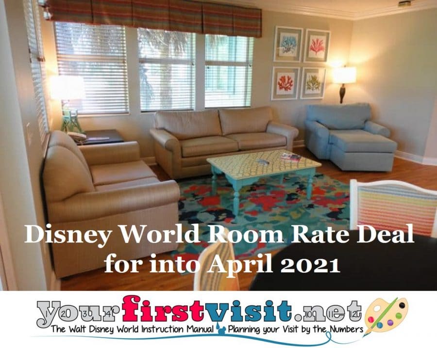 Disney World Room Rate Deal for into April 2021