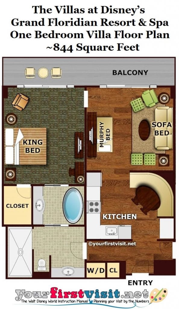 The Master Bedroom And Bath At The Villas At Disney S Grand Floridian   Floor Plan Villas At Disneys Grand Floridian One Bedroom Villa From Yourfirstvisit.net  594x1024 